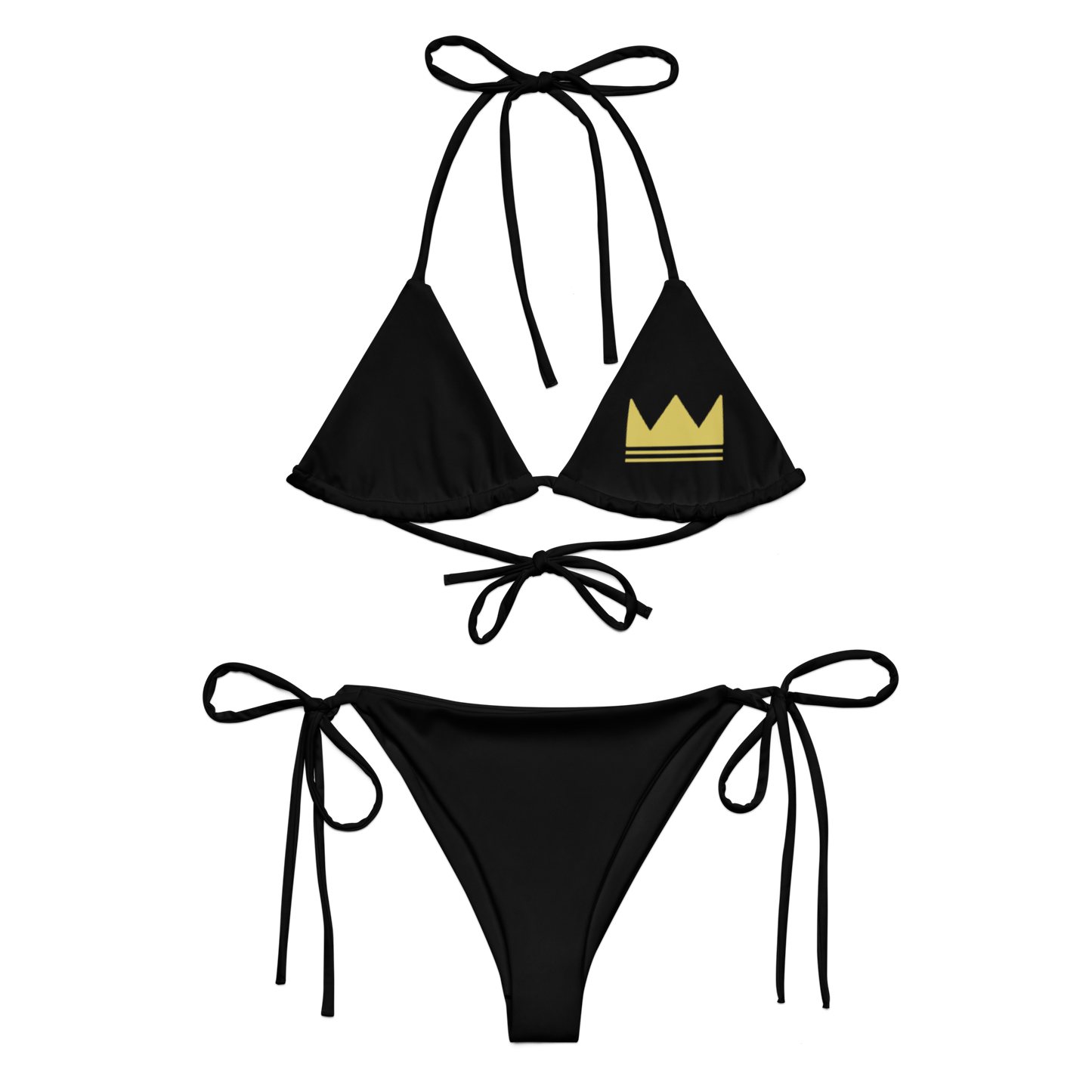Team Bravo String Bikini set Black & Gold