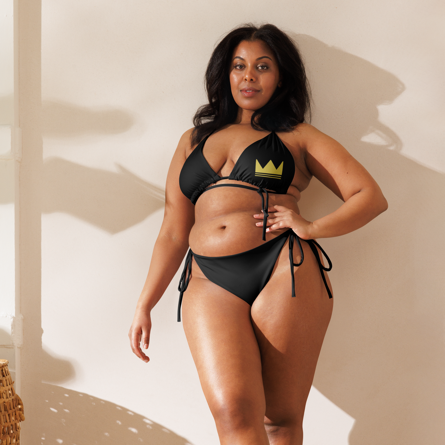 Team Bravo String Bikini set Black & Gold