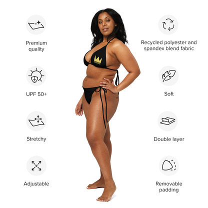 Team Bravo String Bikini set Black & Gold