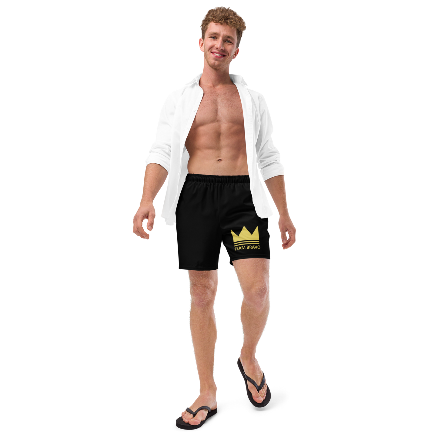 Team Bravo Men's Swim Trunks Black & Gold