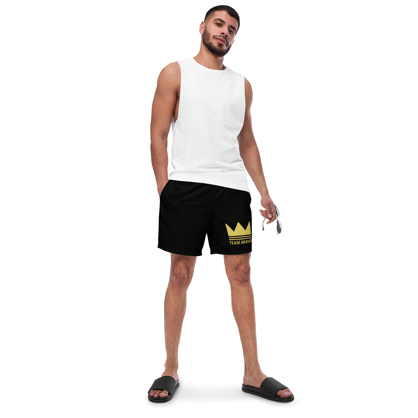 Team Bravo Men's Swim Trunks Black & Gold