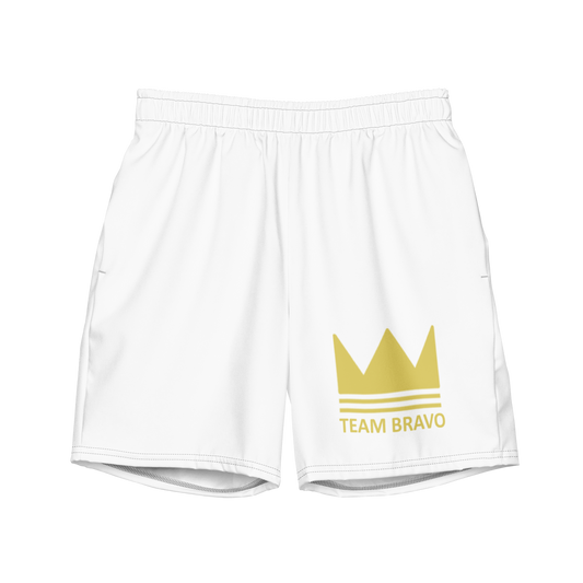 Team Bravo Men's Swim Trunks White & Gold