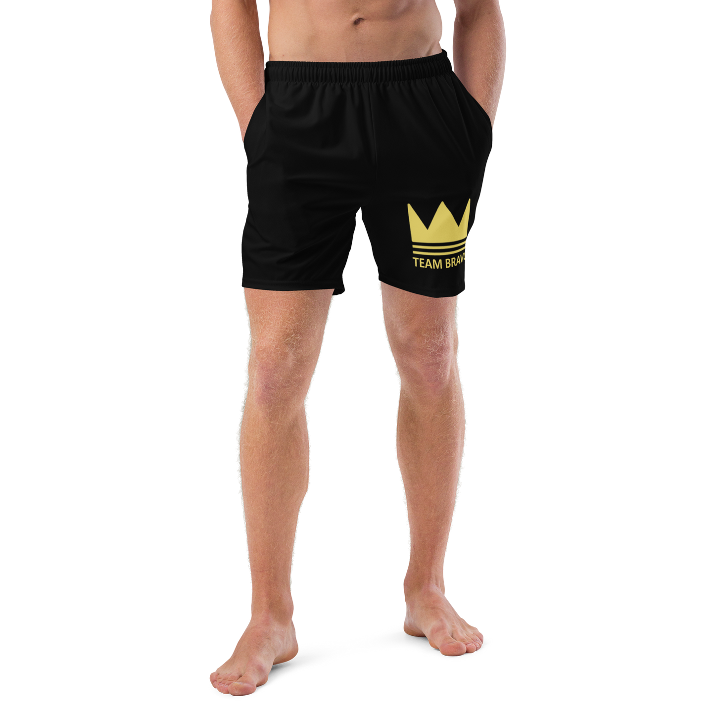 Team Bravo Men's Swim Trunks Black & Gold