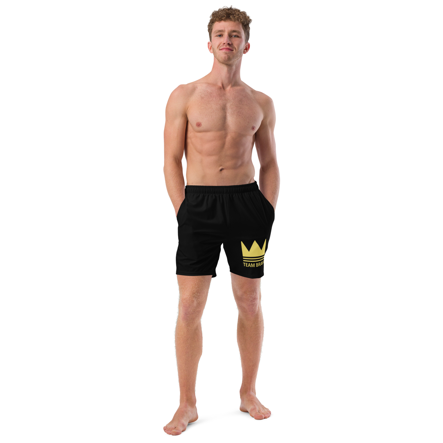 Team Bravo Men's Swim Trunks Black & Gold