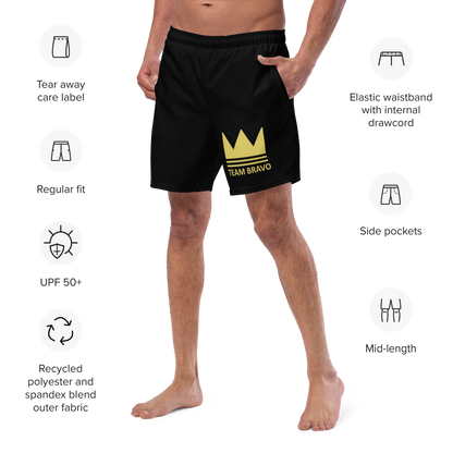 Team Bravo Men's Swim Trunks Black & Gold