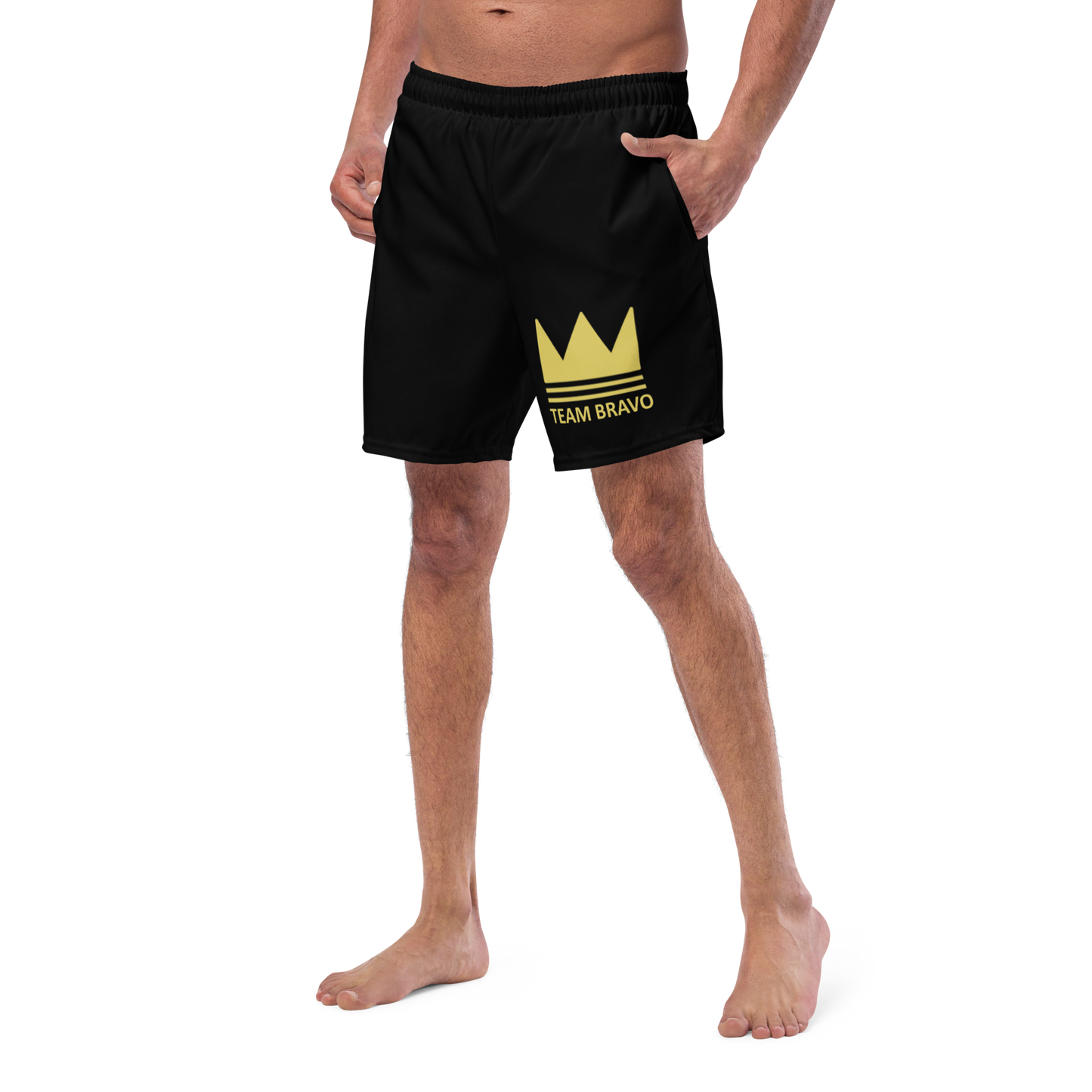 Team Bravo Men's Swim Trunks Black & Gold
