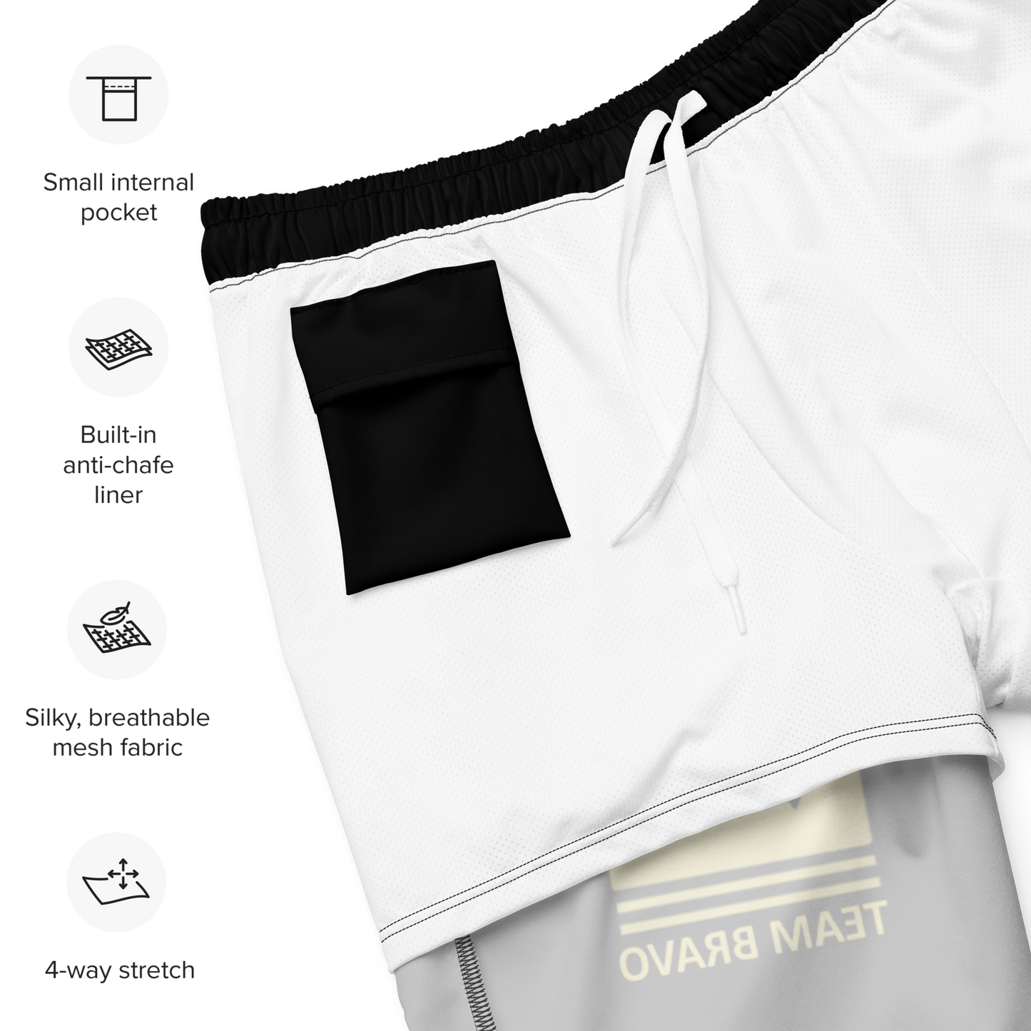 Team Bravo Men's Swim Trunks Black & Gold