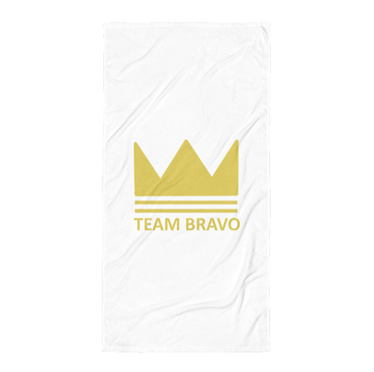 Team Bravo Beach Towel White & Gold