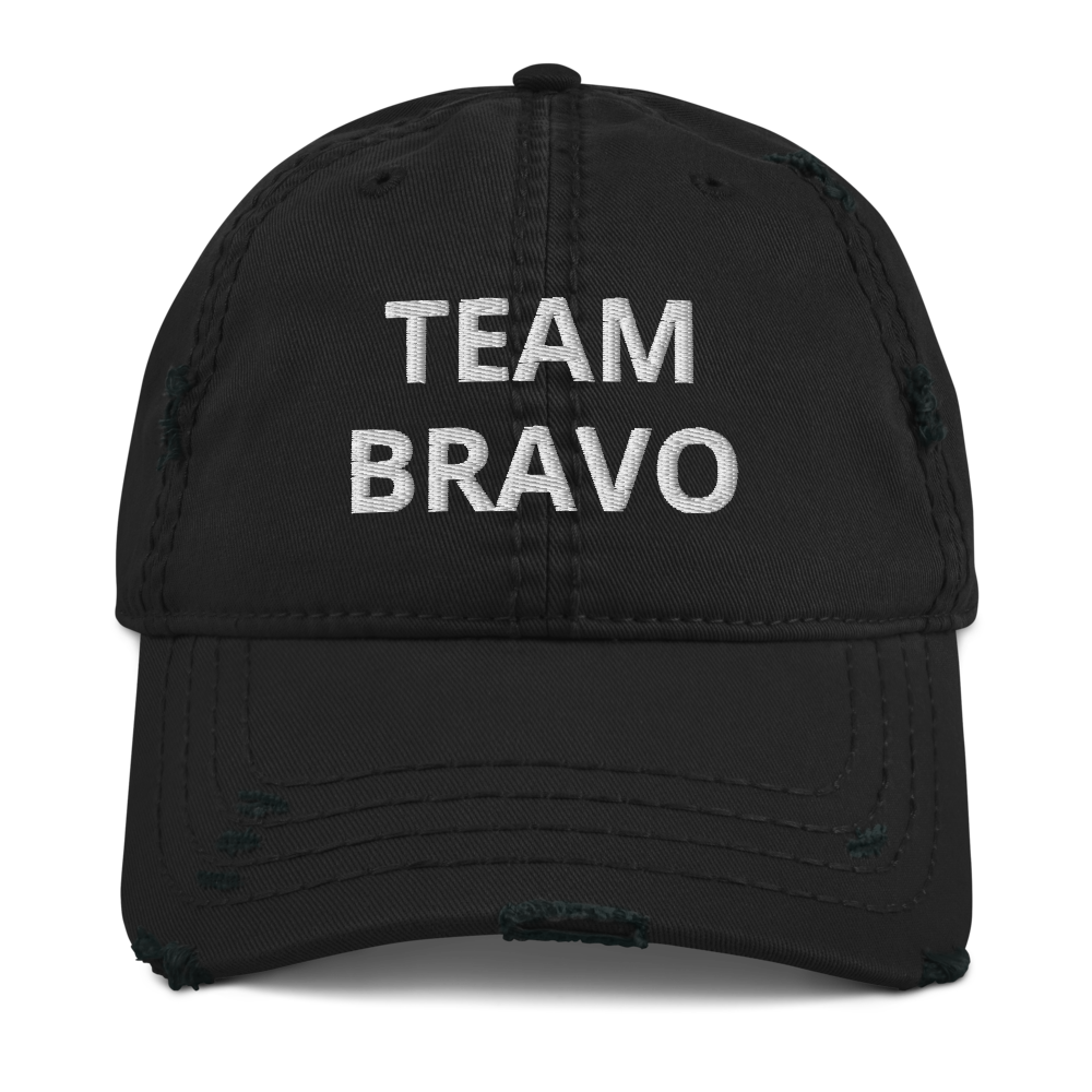 Original Team Bravo Urban Edge Distressed Dad Hat - Black & White