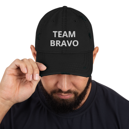 Original Team Bravo Urban Edge Distressed Dad Hat - Black & White