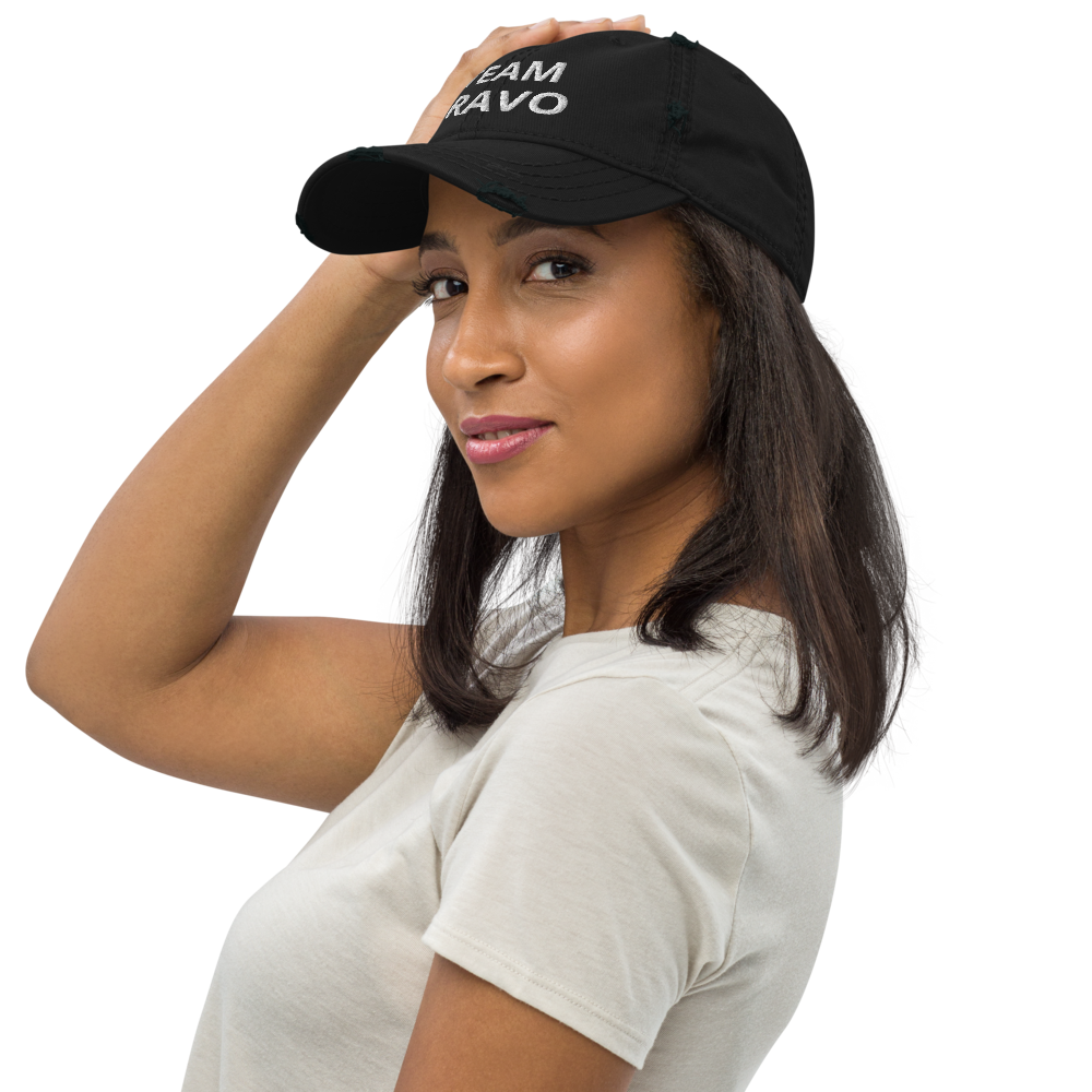 Original Team Bravo Urban Edge Distressed Dad Hat - Black & White