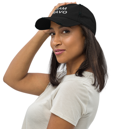 Original Team Bravo Urban Edge Distressed Dad Hat - Black & White