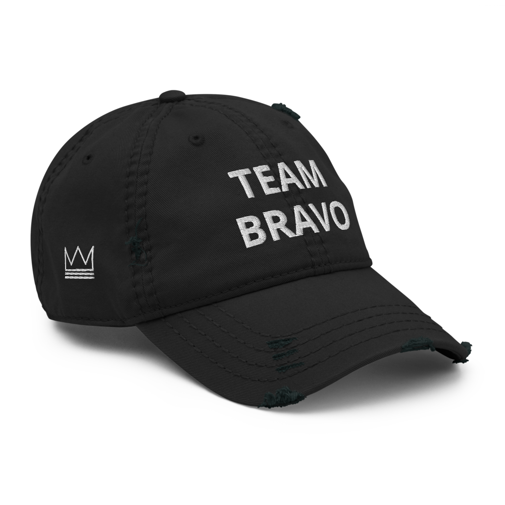 Original Team Bravo Urban Edge Distressed Dad Hat - Black & White
