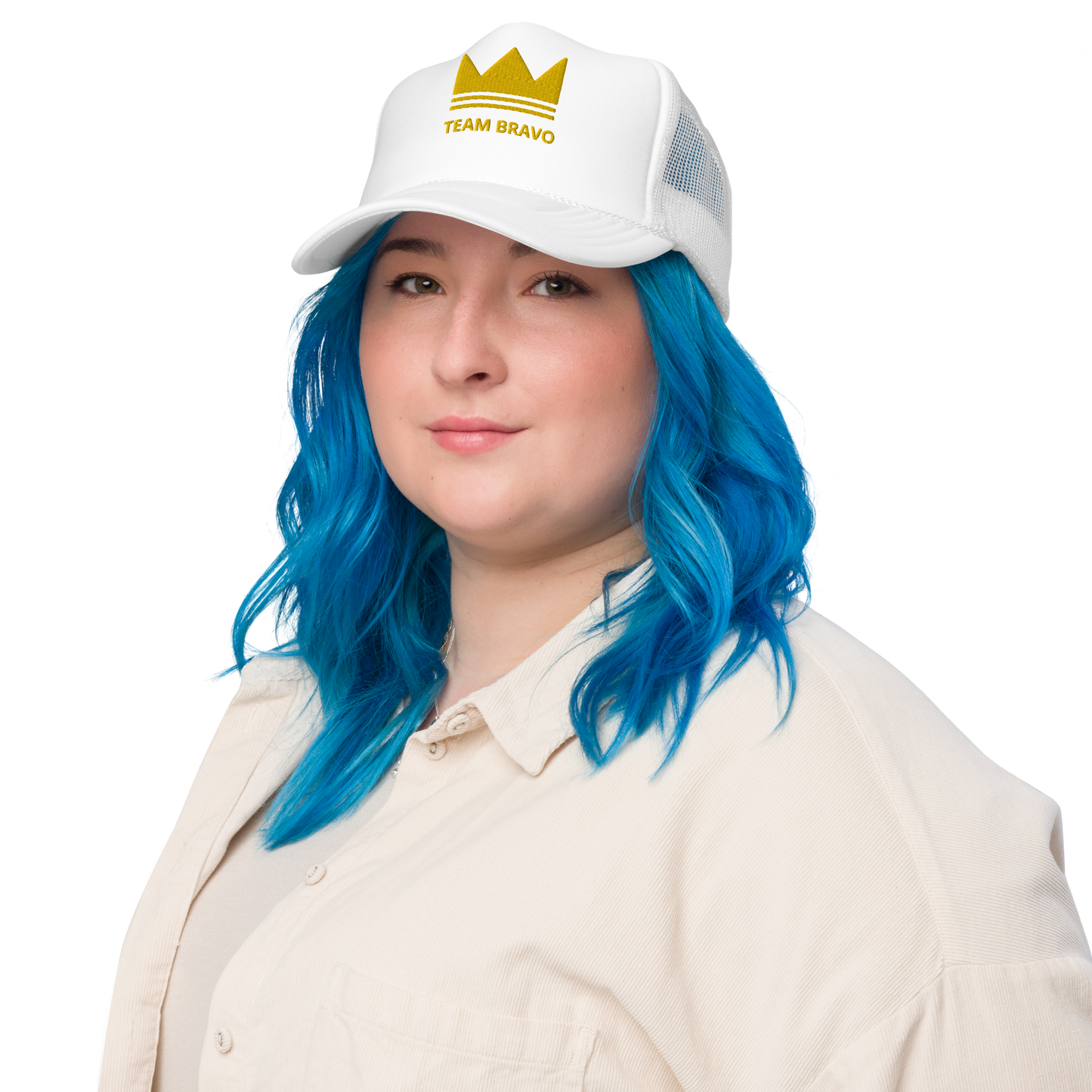 Team Bravo Foam Trucker Cap White & Gold