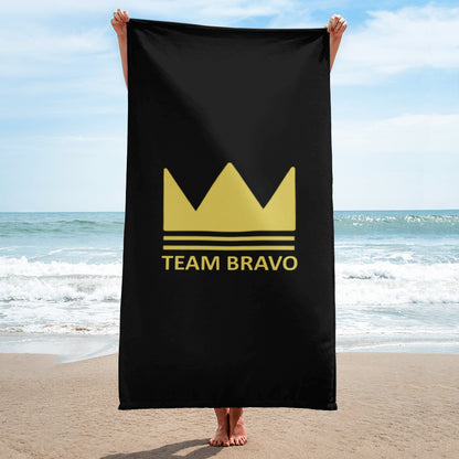 Team Bravo Beach Towel Black & Gold