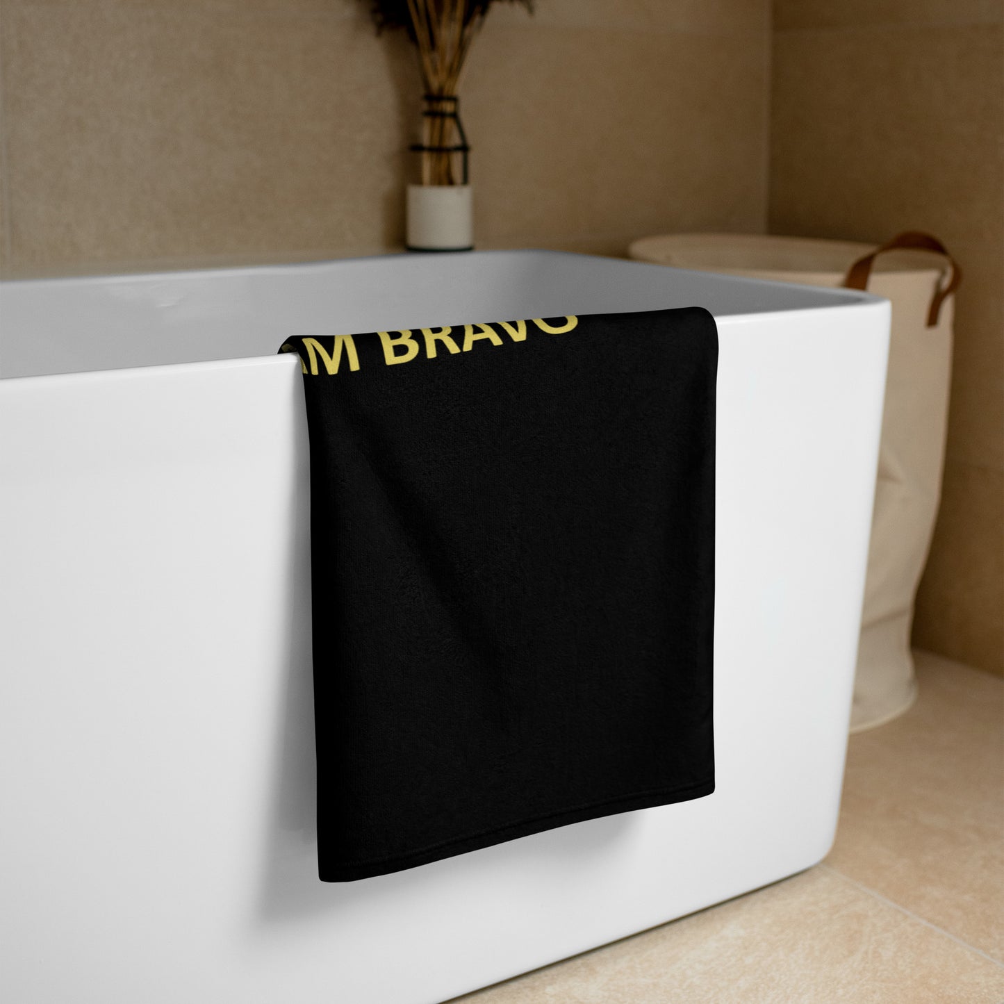 Team Bravo Beach Towel Black & Gold