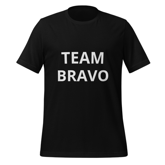 Team Bravo Promo Shirt Black & White with QR Code