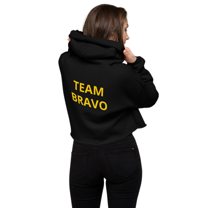 Team Bravo Crop Hoodie Black & Gold