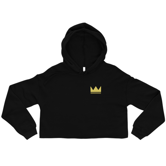 Team Bravo Crop Hoodie Black & Gold